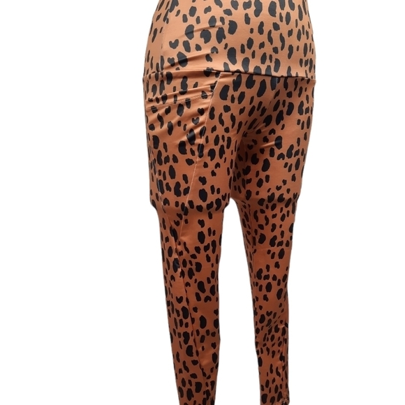 NWT‎ Catherine Malandrino Cheeta Print Yoga Pant Set Sz Small Women's Activewear - Picture 2 of 10